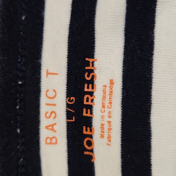 Joe Fresh basic tee black and white stripe - Picture 4 of 5